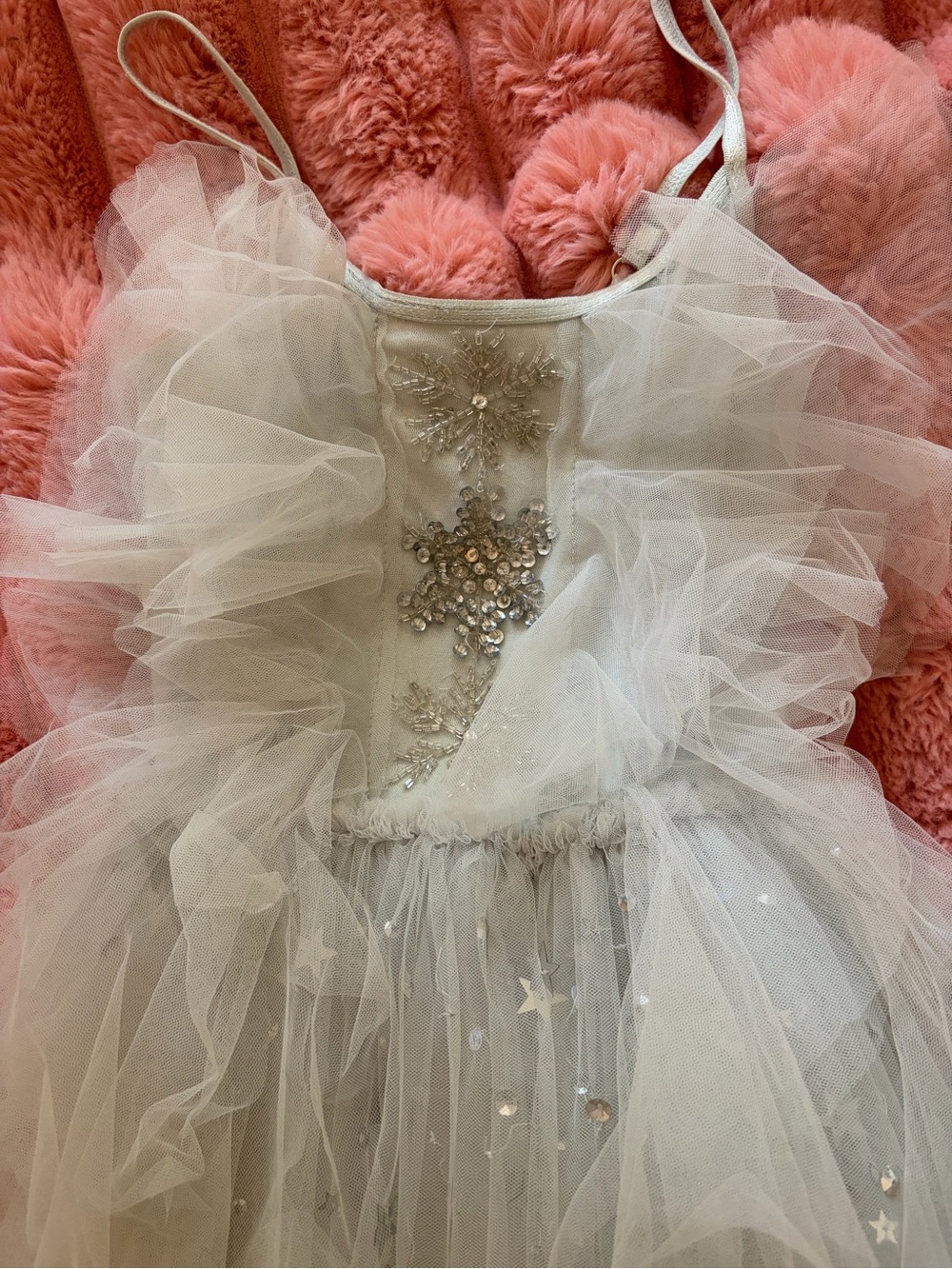 Tutu Du Monde Light Blue Beaded Sequin Snowflake Dress Sz2-3T